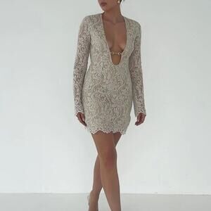 Rumored Lace Mini Dress in Ivory